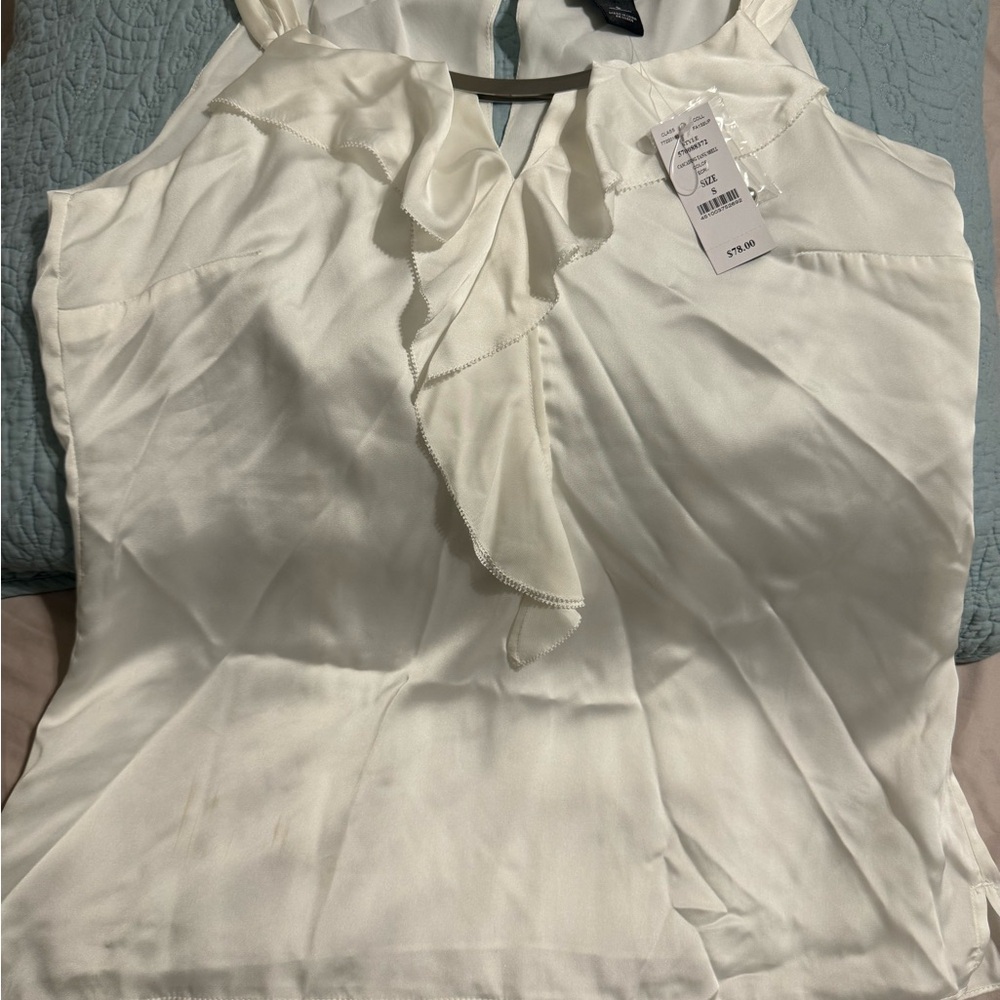 WHBM cascading sleeveless blouse size S NWT